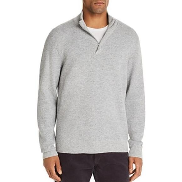 The Men's Store Marled Half-Zip Sweater Grey Ivory Size L 1992